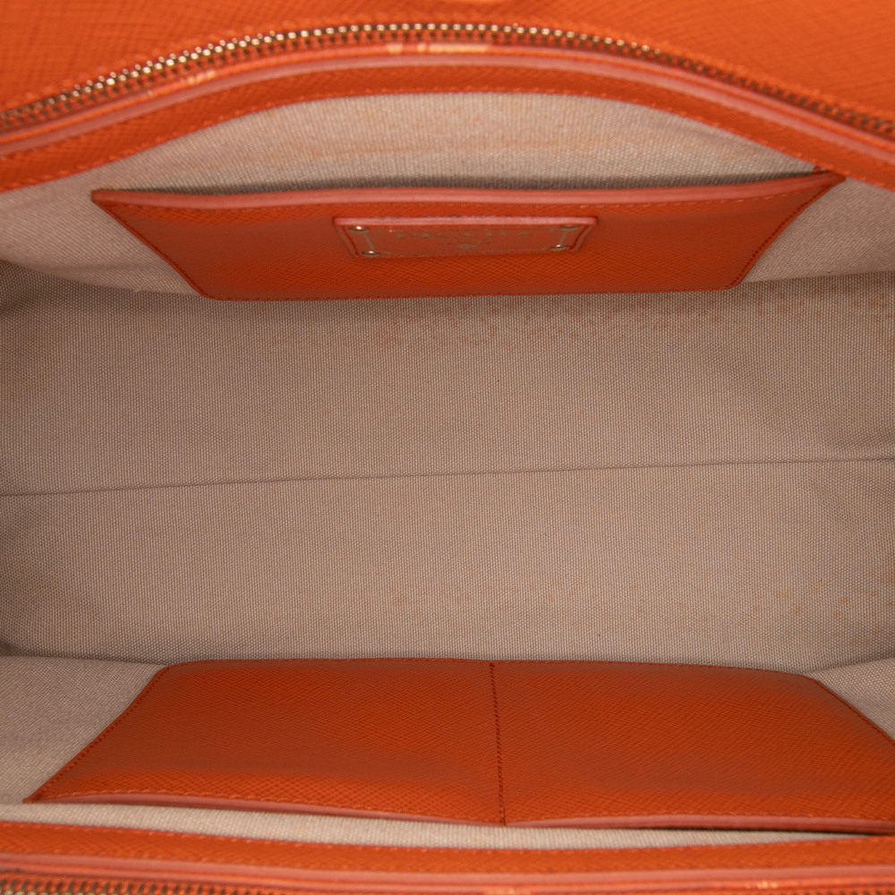 Pre-Loved Prada Bicolor Saffiano Cuir Trimmed Canvas Satchel - Picture 4 of 11